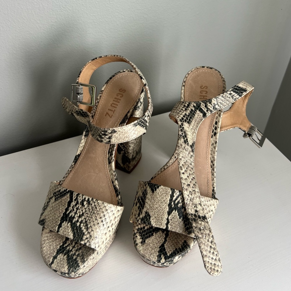 Schuts Snake Print Heels
